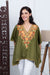 Olive Meadow Kaftan Top