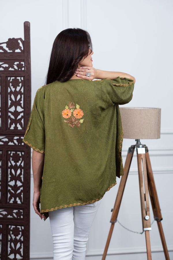 Olive Meadow Kaftan Top