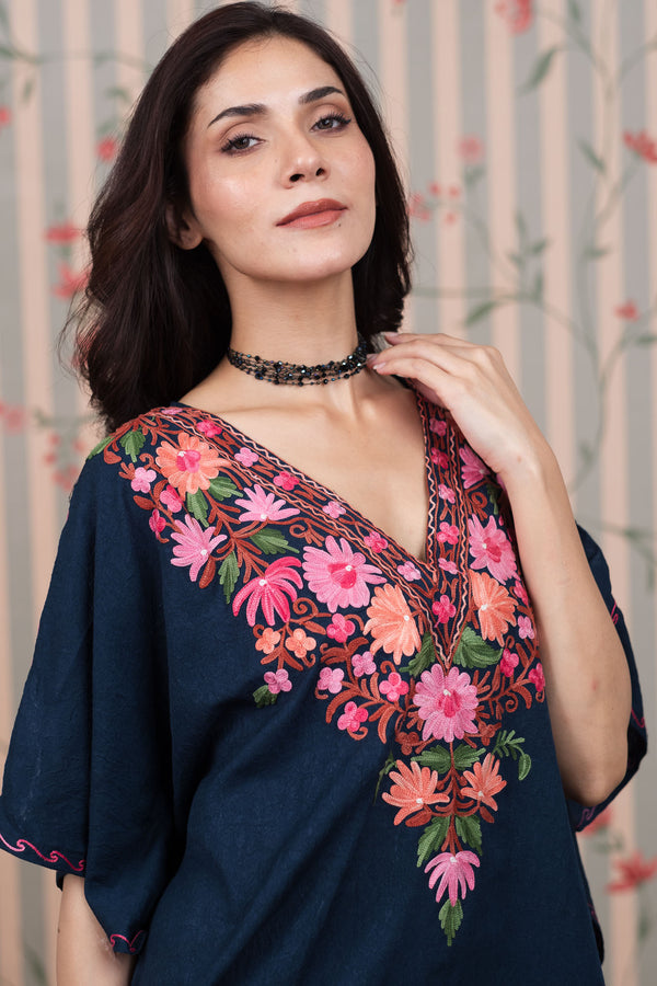 Midnight Sapphire Kaftan Top