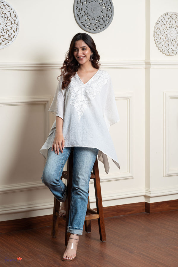 Pearl Kashmiri Kaftan Top