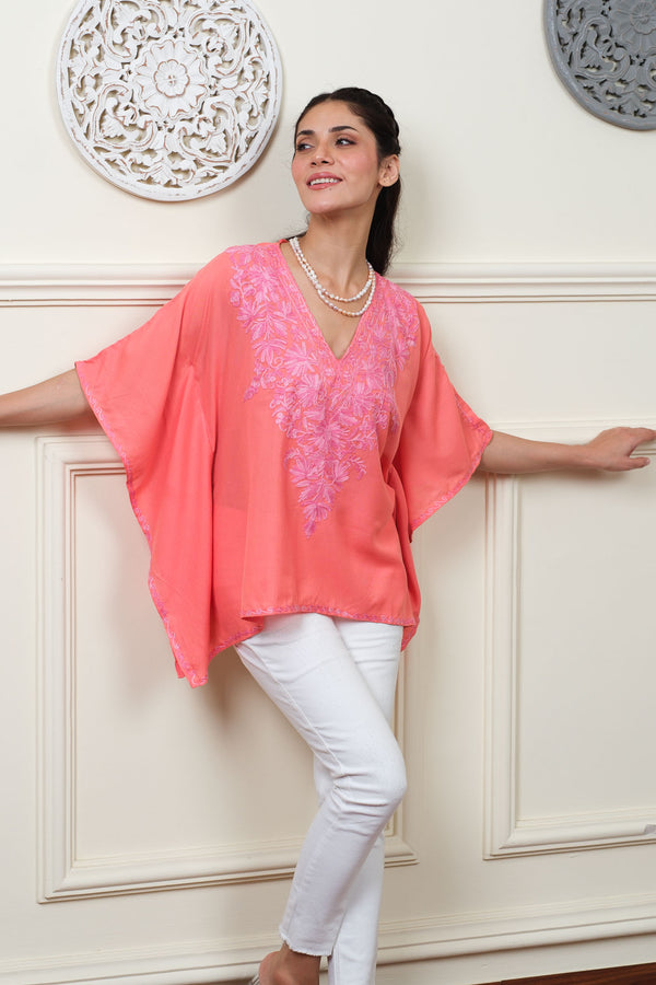 Blush Coral Kaftan Top