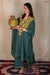 Dark Slate Gray Kashmiri Kaftan Co-ord Set