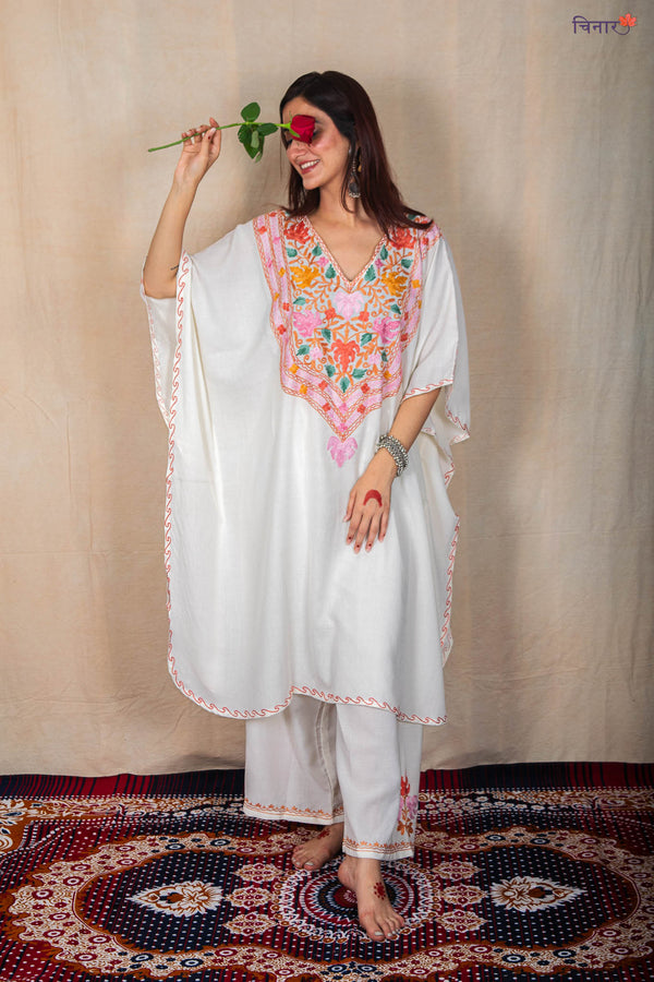 Pearl White Kaftan Co-ord Set