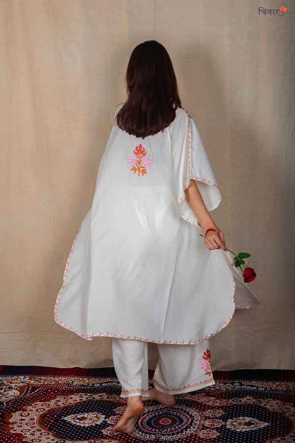 Pearl White Kaftan Co-ord Set