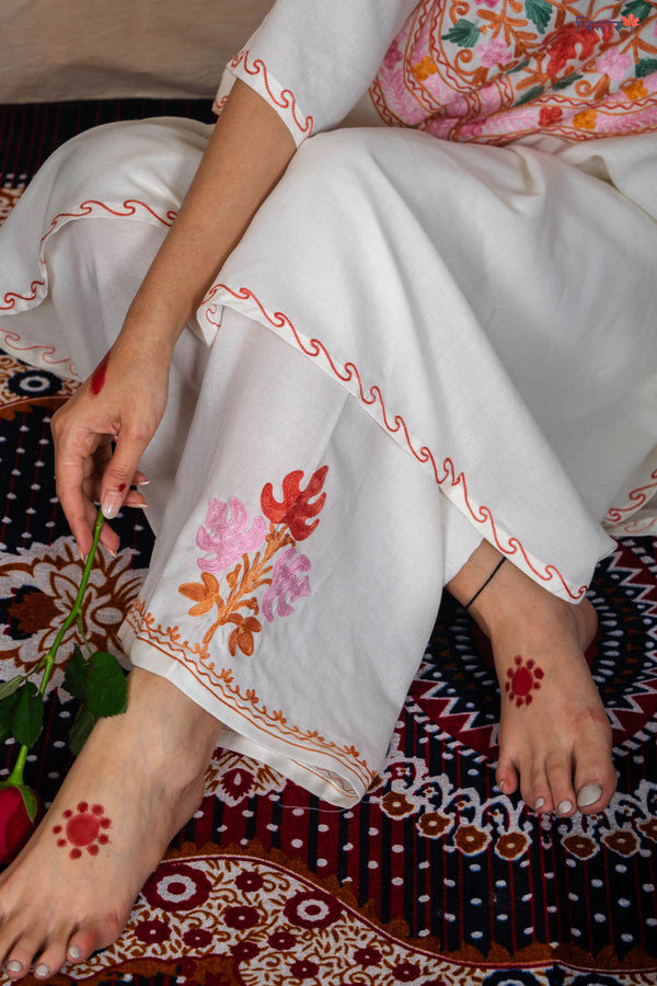 Pearl White Kaftan Co-ord Set