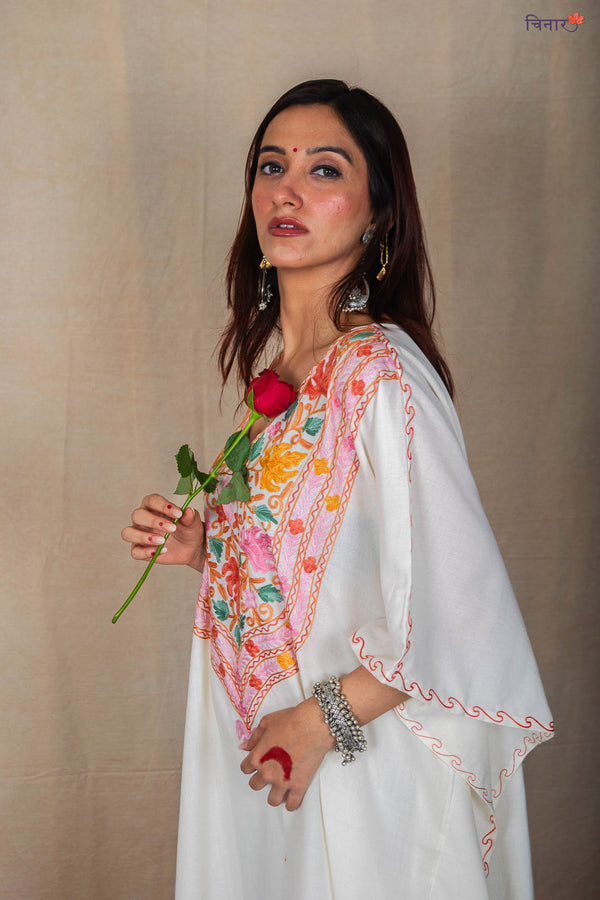 Pearl White Kaftan Co-ord Set