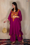 Kashmiri Plum Kaftan Co-ord Set