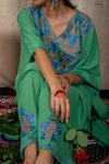 Forest Green Kashmiri Kaftan Co-ord Set