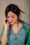 Forest Green Kashmiri Kaftan Co-ord Set