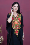 Night Rainbow Aari Crushed Cotton Embroidered Kaftan