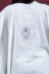 Ivory Lavender Dream Crushed Cotton Kashmiri Kaftan