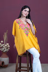 Saffron Spring Aari Crushed Cotton Kaftan