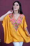 Saffron Spring Aari Crushed Cotton Kaftan