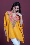 Saffron Spring Aari Crushed Cotton Kaftan