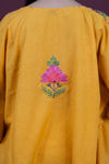 Saffron Spring Aari Crushed Cotton Kaftan