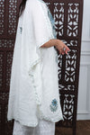 Ivory Skyline Crushed Cotton Embroidered Kaftan