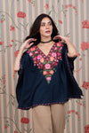 Midnight Sapphire Aari Crushed Cotton Kaftan