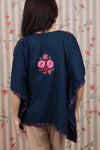 Midnight Sapphire Aari Crushed Cotton Kaftan