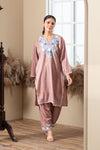 Gulposh Dusty Rose Aari Cotton Kurta Set