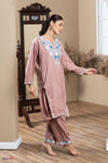 Gulposh Dusty Rose Aari Cotton Kurta Set