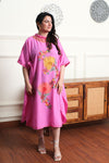 Dilbaro Gulabi Crushed Collar Kaftan