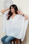 Pearl Kashmiri Aari Crushed Cotton Kaftan