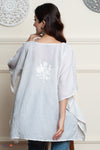 Pearl Kashmiri Aari Crushed Cotton Kaftan