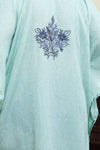 Minty Wave Aari Crushed Cotton Kaftan