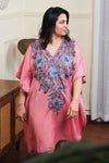 Coral Charm Kashmiri Crushed Cotton Kaftan