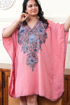 Coral Charm Kashmiri Crushed Cotton Kaftan