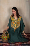 Dark Slate Gray Kashmiri Kaftan Co-ord Set